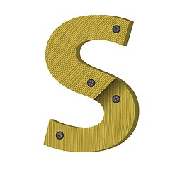 Image showing wood letter S