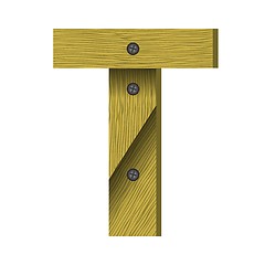 Image showing wood letter T