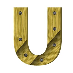 Image showing wood letter U