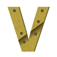 Image showing wood letter V