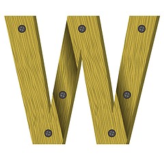 Image showing wood letter W
