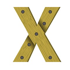 Image showing wood letter X