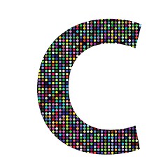 Image showing multicolor letter C