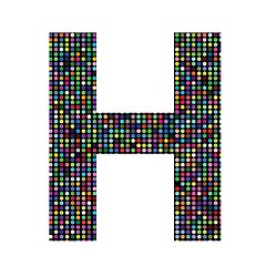 Image showing multicolor letter H