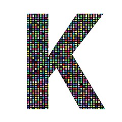 Image showing multicolor letter K