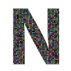 Image showing multicolor letter N