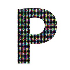 Image showing multicolor letter P