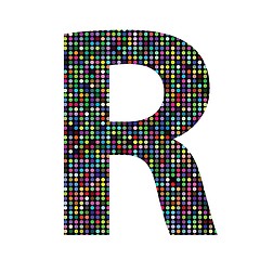 Image showing multicolor letter R