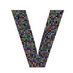 Image showing multicolor letter V