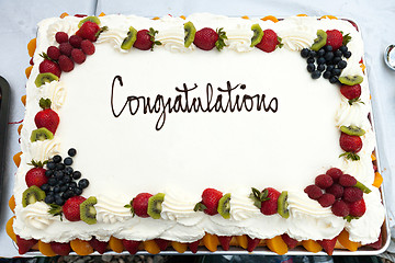 Image showing Congratulations Cake with Fruit