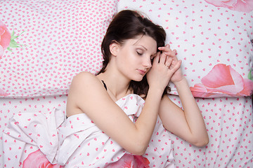 Image showing Sleeping young beautiful girl