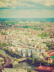 Image showing Retro look Berlin aerial view