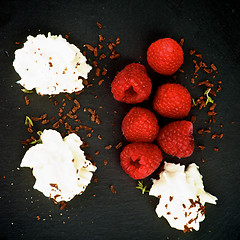 Image showing Raspberries Dessert