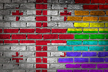 Image showing Dark brick wall - LGBT rights - Georgia