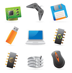 Image showing Icons for computer and computer parts