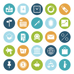 Image showing Flat design icons for business