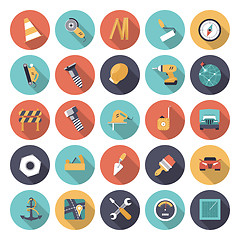 Image showing Flat design icons for industrial