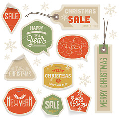 Image showing Stickers and Labels for Christmas and New Year