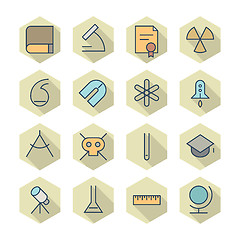 Image showing Thin Line Icons For Science and Education