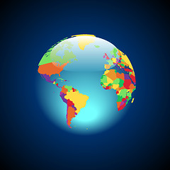 Image showing Globe with multicolored countries