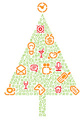 Image showing Christmas tree with gifts made of icons
