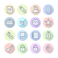 Image showing Thin Line Icons For Business and Finance