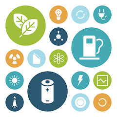 Image showing Flat design icons for energy and ecology