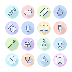 Image showing Thin Line Icons For Medical