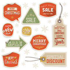 Image showing Stickers and Labels for Christmas and New Year