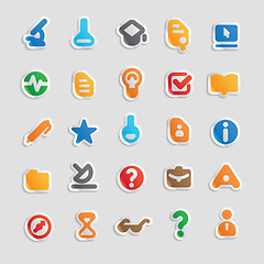 Image showing Sticker icons for science