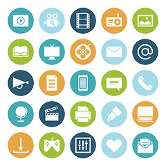 Image showing Flat design icons for media