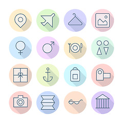 Image showing Thin Line Icons For Travel and Resort