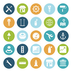 Image showing Flat design icons for industrial