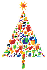 Image showing Christmas tree made of icons