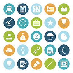Image showing Flat design icons for business