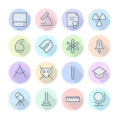 Image showing Thin Line Icons For Science and Education