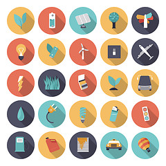 Image showing Flat design icons for energy