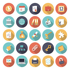 Image showing Flat design icons for business and finance