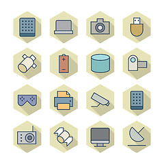 Image showing Thin Line Icons For Technology