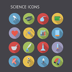 Image showing Flat icons for education and science