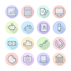 Image showing Thin Line Icons For Business and Finance