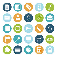 Image showing Flat design icons for business