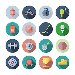 Image showing Flat Design Icons For Sport and Fitness