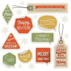 Image showing Stickers and Labels for Christmas and New Year