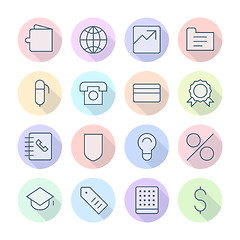 Image showing Thin Line Icons For Business and Finance