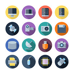 Image showing Flat Design Icons For Technology and Devices