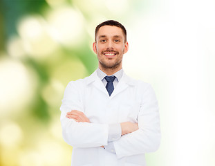 Image showing smiling male doctor in white coat