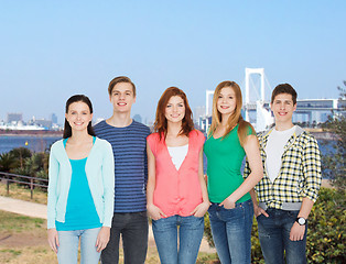 Image showing group of smiling students standing