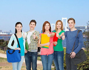 Image showing group of smiling students standing