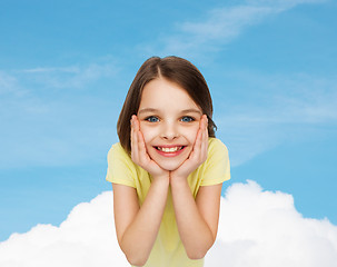 Image showing smiling little girl over white background